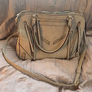 Light Gray Violet Ray Crossbody Satchel Purse